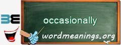 WordMeaning blackboard for occasionally